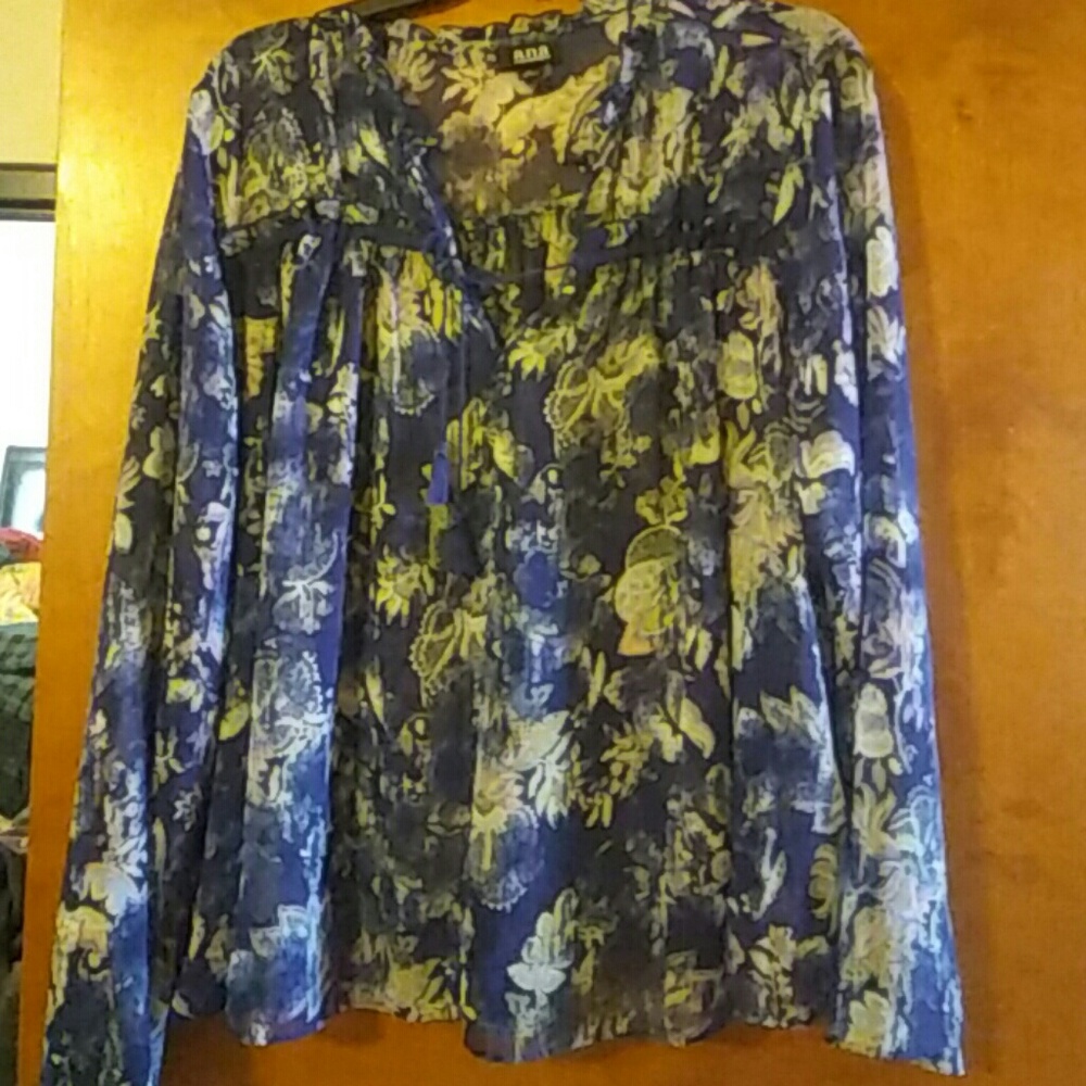 ANA Sheer Floral Blouse